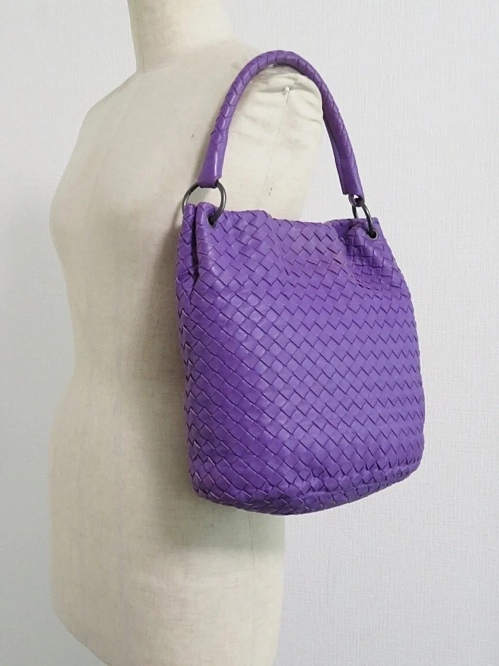 Bottega Veneta Purple Woven Leather Hobo